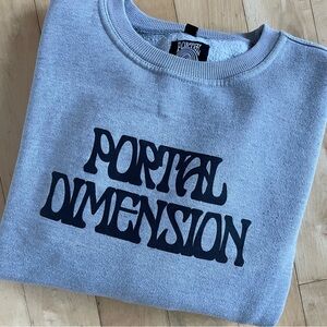 👽PORTAL👽 DIMENSION Crewneck Skateboarding Gray Sweatshirt Men’s Size Large